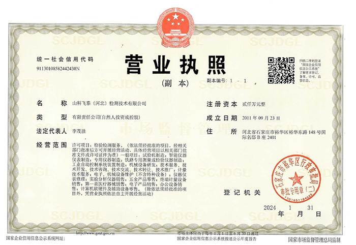 山科飞泰营业执照